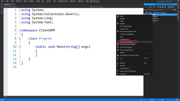Add Service Reference
